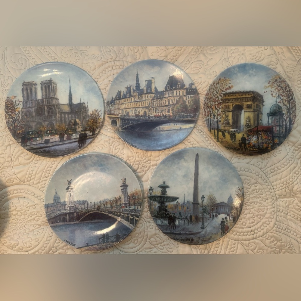 Lot of  5 Vtg. Louis Dali Porcelaine de Limoges France Collector Plates Bradex
